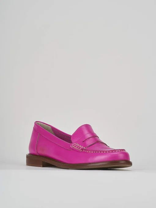 Mocassino tacco 1 cm rosa pelle