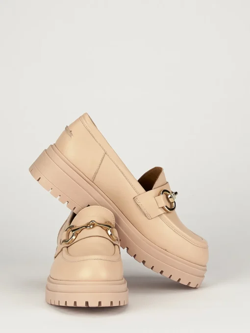 Mocassino tacco 1 cm rosa pelle