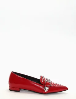mocassino tacco 2 cm rosso