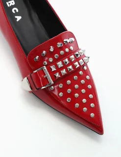 mocassino tacco 2 cm rosso