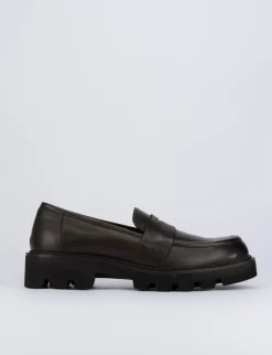 Mocassino tacco 2 cm testa pelle
