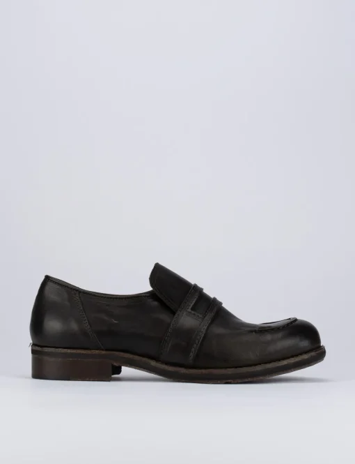 Mocassino tacco 1 cm testa pelle