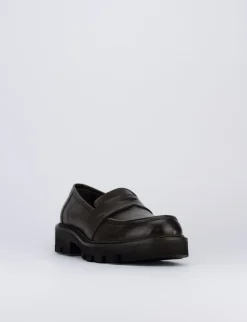 Mocassino tacco 2 cm testa pelle