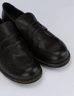 Mocassino tacco 1 cm testa pelle