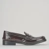 Mocassino tacco 1cm bordo' pelle