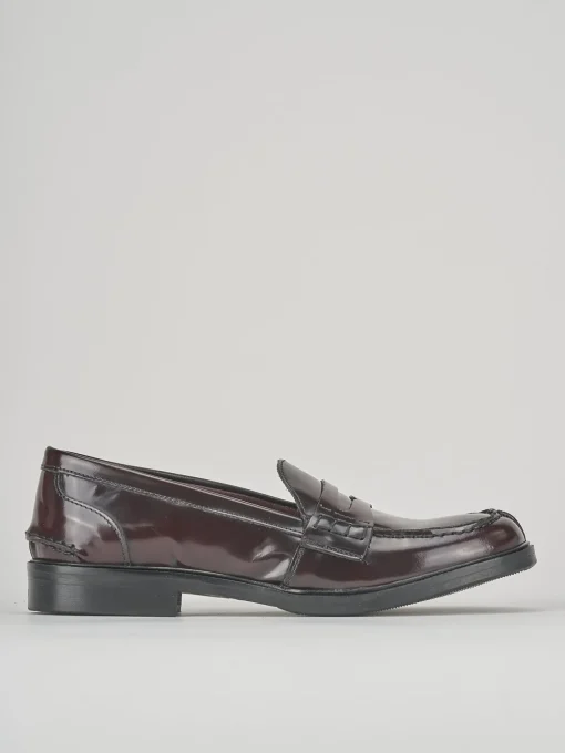 Mocassino tacco 1cm bordo' pelle