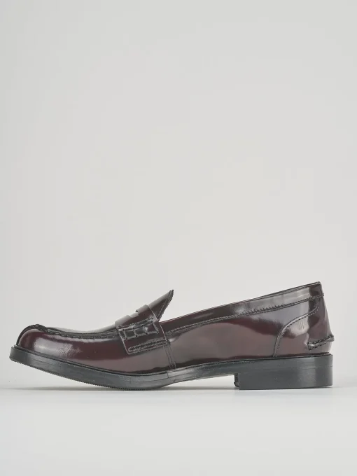 Mocassino tacco 1cm bordo' pelle