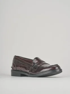 Mocassino tacco 1cm bordo' pelle