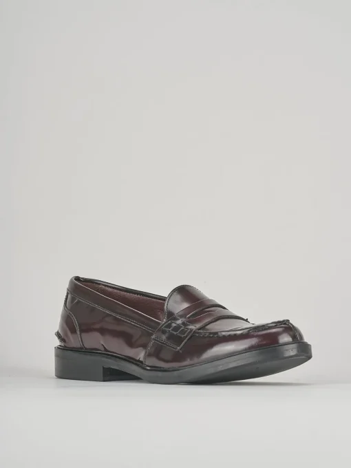 Mocassino tacco 1cm bordo' pelle