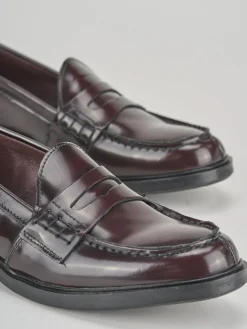 Mocassino tacco 1cm bordo' pelle