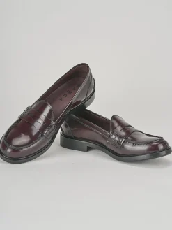 Mocassino tacco 1cm bordo' pelle