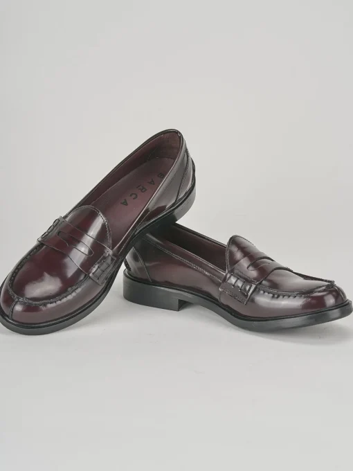 Mocassino tacco 1cm bordo' pelle
