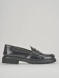 Mocassino tacco 1cm nero pelle