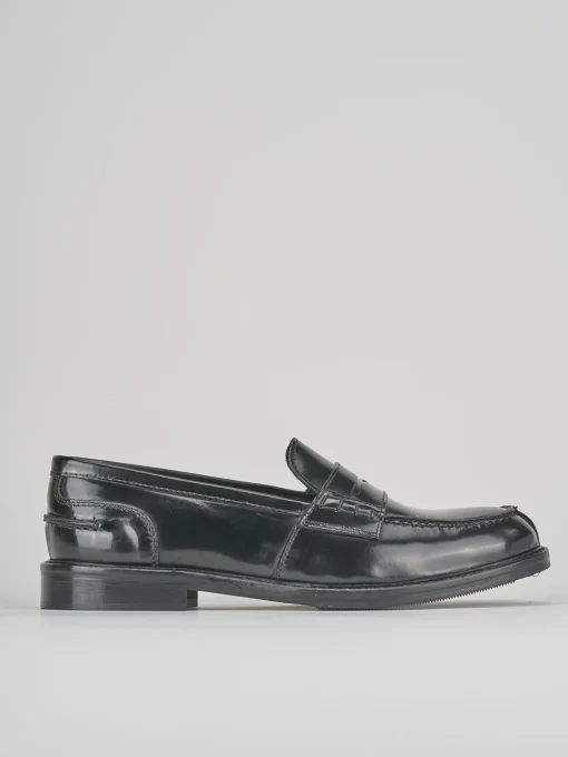 Mocassino tacco 1cm nero pelle