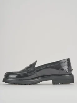 Mocassino tacco 1cm nero pelle
