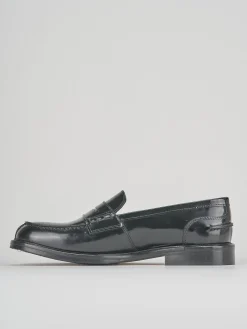 Mocassino tacco 1cm nero pelle