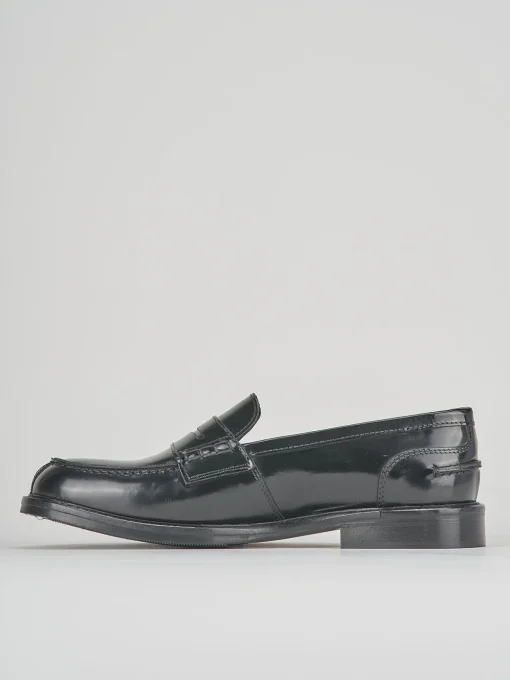 Mocassino tacco 1cm nero pelle