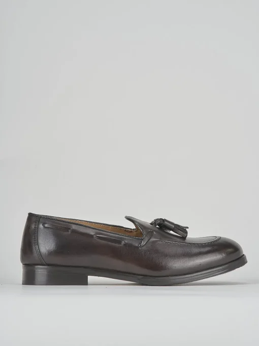 Mocassino tacco 1cm testa pelle