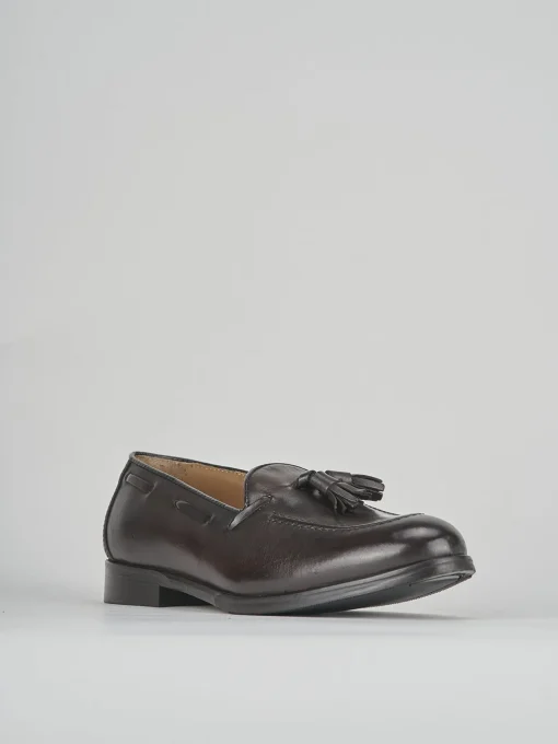 Mocassino tacco 1cm testa pelle