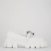 Mocassino tacco 1cm bianco pelle