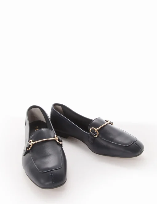 Mocassino tacco 1cm blu
