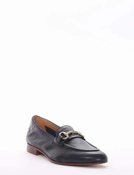 Mocassino tacco 2cm blu