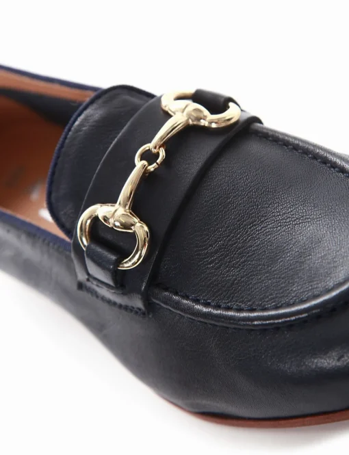 Mocassino tacco 2cm blu