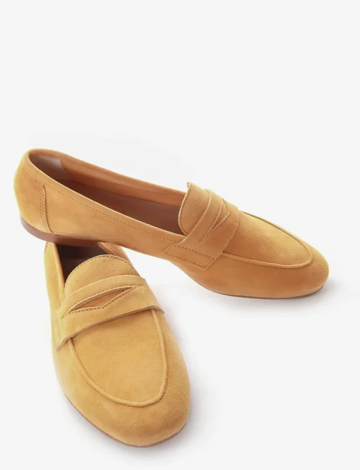 Mocassino tacco 1cm giallo