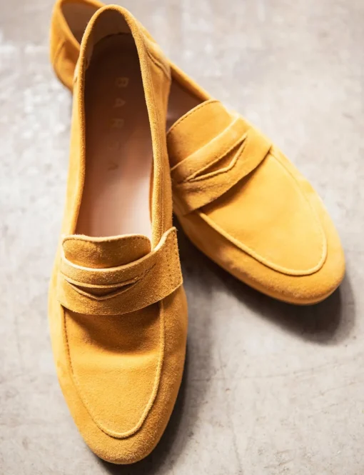 Mocassino tacco 1cm giallo