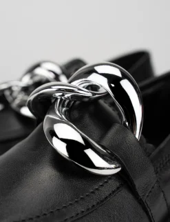 Mocassino tacco 1cm nero pelle