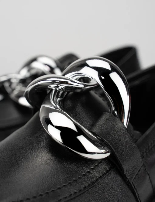 Mocassino tacco 1cm nero pelle