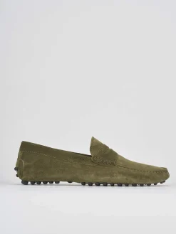 Mocassino verde camoscio