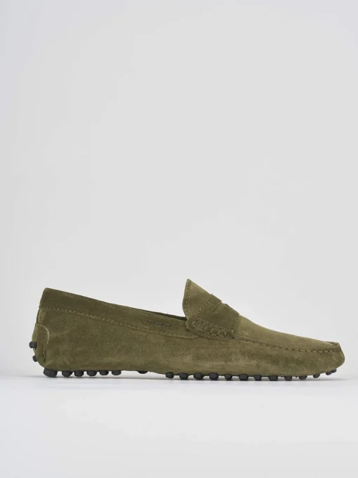 Mocassino verde camoscio