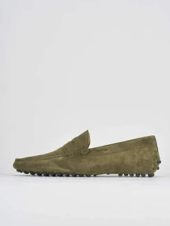 Mocassino verde camoscio