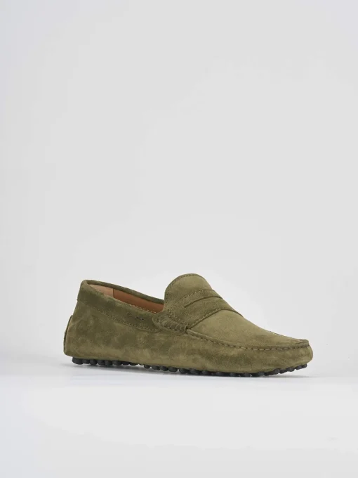 Mocassino verde camoscio