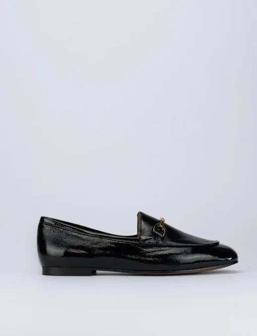Mocassiono tacco 1 cm nero vernice