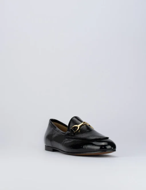 Mocassiono tacco 1 cm nero vernice