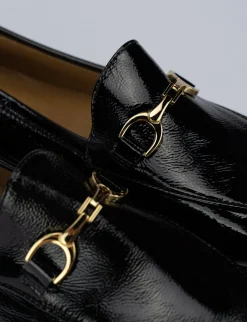 Mocassiono tacco 1 cm nero vernice