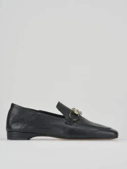 Moccassino tacco 2 cm nero pelle
