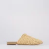 Sabot tacco 1 cm beige tessuto