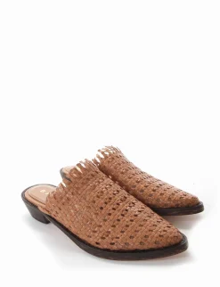 sabot tacco 3 cm cuoio