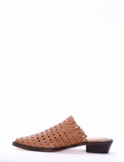 sabot tacco 3 cm cuoio