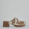 Sabot tacco 5 cm marrone camoscio