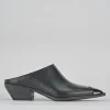 Sabot tacco 4 cm nero pelle