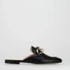 Sabot tacco 1 cm nero pelle