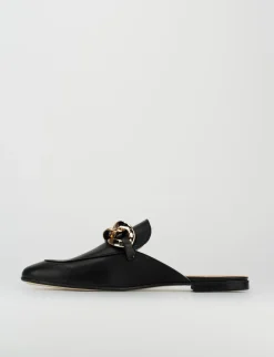 Sabot tacco 1 cm nero pelle