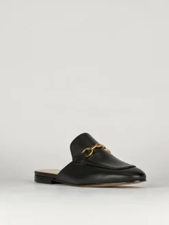 Sabot tacco 1 cm nero pelle