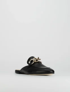 Sabot tacco 1 cm nero pelle