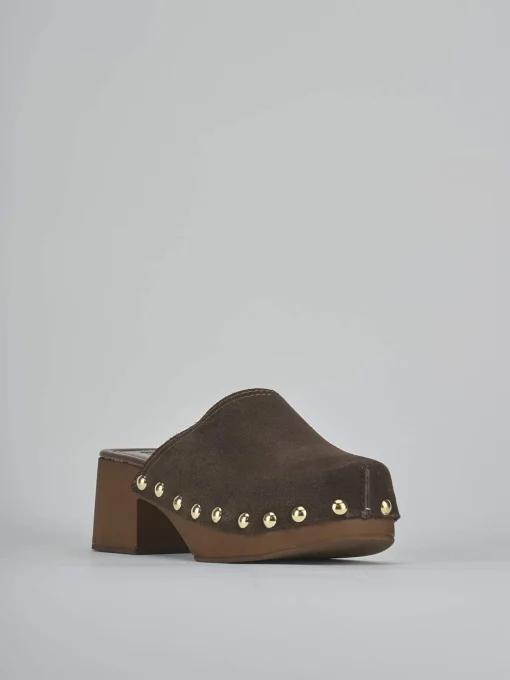 Sabot tacco 5 cm testa camoscio