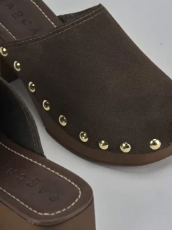 Sabot tacco 5 cm testa camoscio